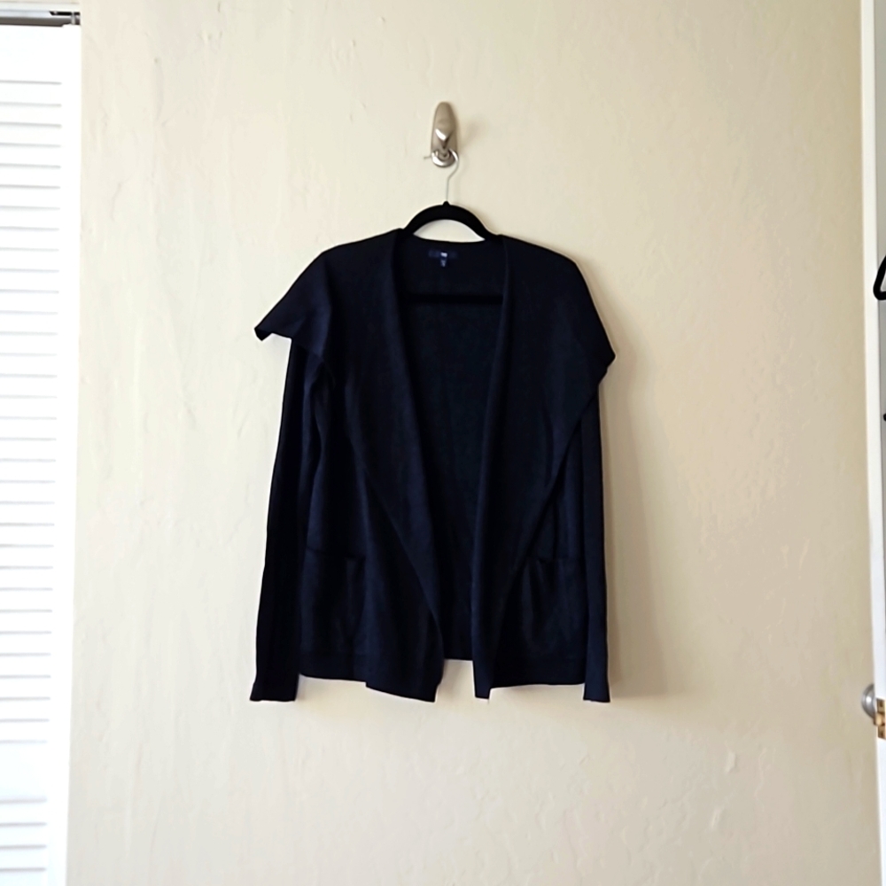 Navy Blue Cowl Neck Cardigan